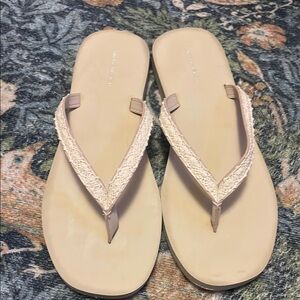 American Eagle Outfitters Cream Sandals with Woven Detail
